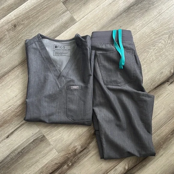 XXS Figs graphite Catarina top + Zamora jogger set - like new - Picture 1 of 1